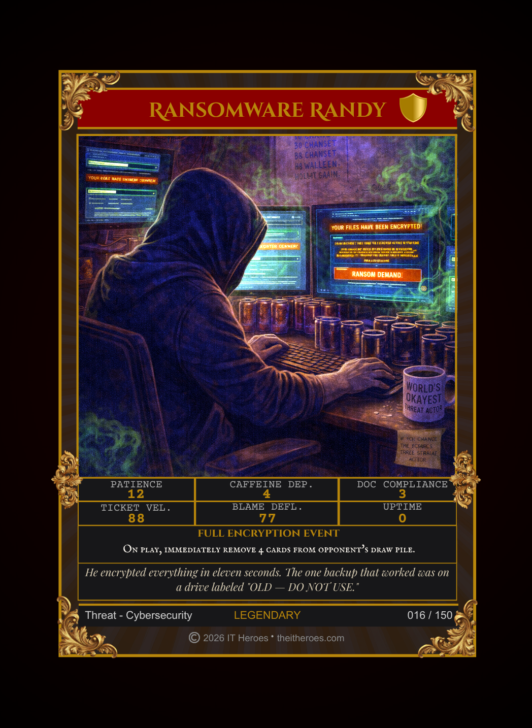 Ransomware Randy — Legendary Threat Card