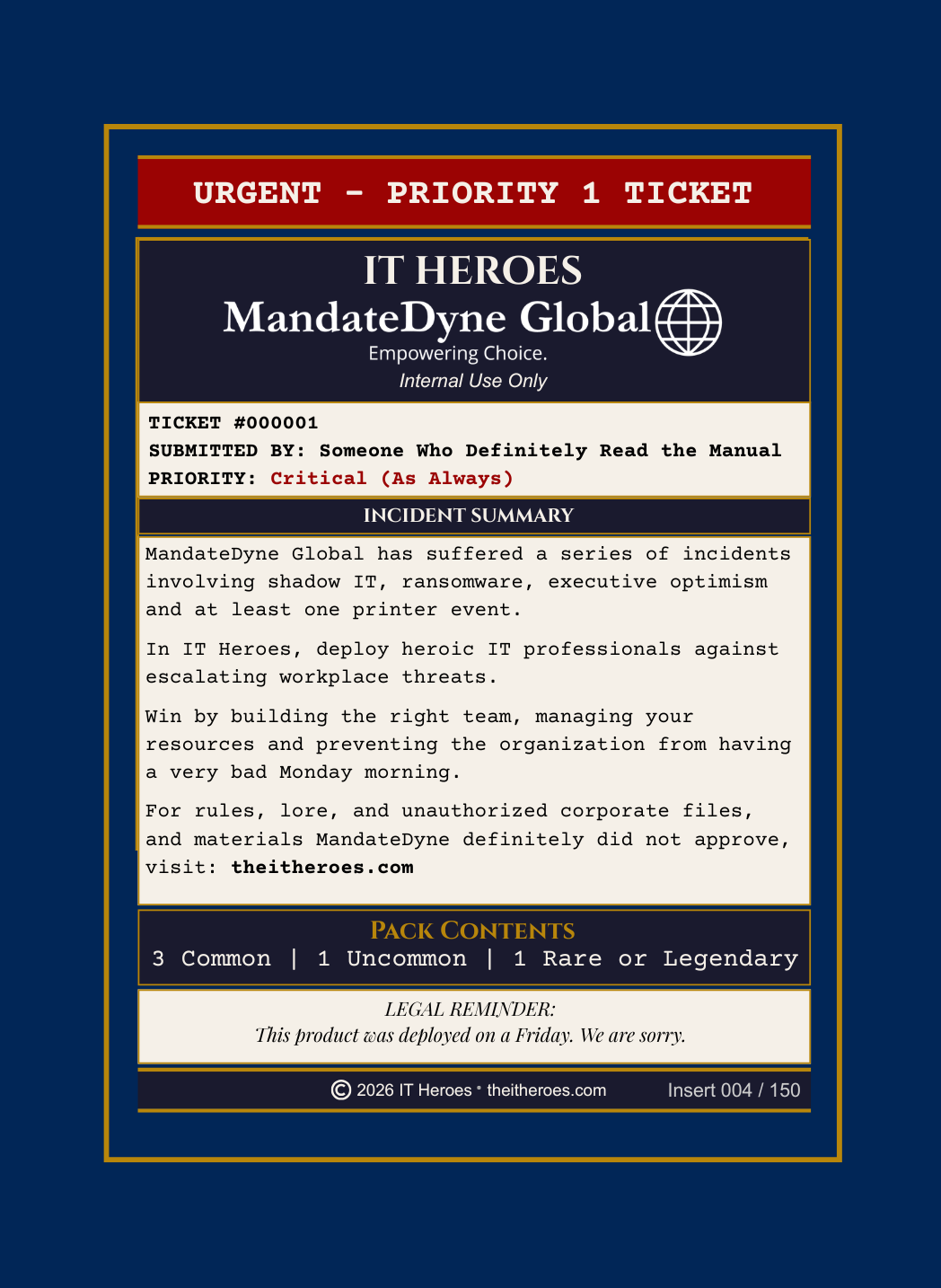 IT Heroes Insert Card — Insert 004/150